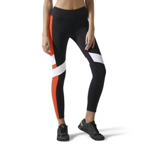 Reebok Lux - Colour Block Leggings Damen - Schwarz - DE 540-WRQ